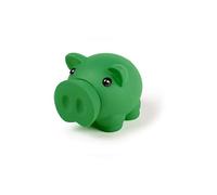 Tirelire cochon avec corps doux et finition caoutchouc aux couleurs vives. Tirelire originale pour enfants avec bouchon. Tirelire de voyage légère et résistante (vert)
