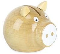 Tirelire cochon bois naturel Vilac Blanc G