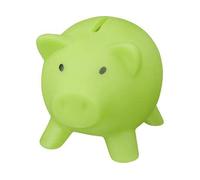 Tirelire cochon en PVC avec corps doux aux couleurs vives, petite tirelire originale pour enfants avec bouchon. Tirelire de voyage légère et résistante (vert citron)