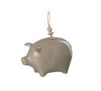 Tirelire cochon gris en céramique 18 cm