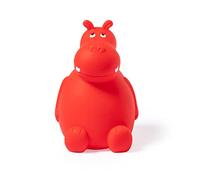Tirelire cochon hippopotame en PVC avec corps doux aux couleurs vives, petite tirelire originale pour enfants avec bouchon. Tirelire de voyage légère et résistante (rouge)