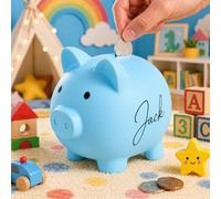 Tirelire Cochon Personnalisée Enfant Tirelires Billet et Piece avec Prénom pour Fille Garcon Cadeau Personnalisé pour Anniversaire