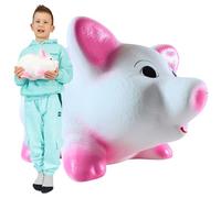 Tirelire cochon XL en céramique blanche sans ouverture, peinte à la main, à casser au lieu d'ouvrir, tirelire décorative sans fond, cadeau pour adultes et enfants, décoration de déclaration
