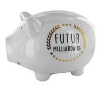The Concept Factory Tirelire cochon XXL en céramique TI3083 déco design Blanche 185x27x21 cm