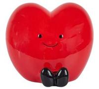 Tirelire cœur rouge style kawaii en céramique brillante - - ALTOBUY Rouge