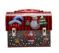 Tirelire De Noël, Boîte à Bonbons De Rangement De Noël Colorée, Boîte-cadeau De Noël à Boucle En Fer Avec Impression Couleur HD Et Motifs Exquis - Boîte à Bonbons De Rangement Polyvalente Avec Poignée