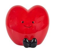 Tirelire Déco Cœur Kawaii 14cm Rouge