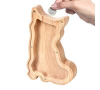 Tirelire décorative en bois transparent en forme de chien pour enfants | Bocal à monnaie créatif pour garçons, filles, enfants, adultes, anniversaire, fête des enfants, crèche, chambre à coucher