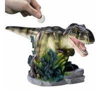 Tirelire Dinosaure,Tirelire Vert T-Rex Dinosaure pour Enfants, Décoration de Chambre,Cadeau pour Garçon ou Fille