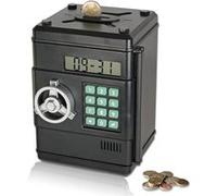 Tirelire Electronique - Comptage Automatique - Coffre Fort Digital à Code - Pièce et Billet - Idéal pour Cadeau Anniversaire Noêl Enfant Adulte Noir G
