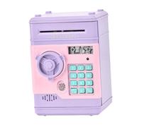 Tirelire électronique pour Enfants avec Code de Sécurité, Machine ATM pour L'apprentissage, Mauve Rose