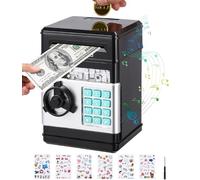 Tirelire électronique pour Enfants,Coffre Fort Enfant avec Mot de Passe | Enfant Money Box Économiser de l'argent Jouet Mini ATM Tirelires avec Autocollants Mignons Cadeau pour Enfants