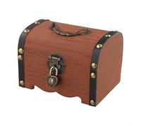 Tirelire en bois avec serrure et clé, tirelire sécurisée pour enfants, étui rétro pour collectionneur de pièces de monnaie, coffre de rangement pour la maison, idée de littératie financière, boîte au