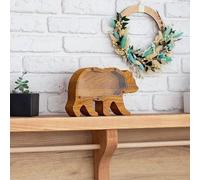 Tirelire en bois en forme d'animal - Modèle chat - Tirelire pour enfants et adultes - Cadeau d'anniversaire et objet de décoration
