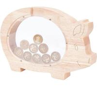 Tirelire en bois - Grande tirelire en bois en forme d'intestin, incassable - Jolie tirelire en forme d'animal - Tirelire créative - Tirelire en bois réutilisable - Cadeau pour Pâques, un anniversaire 