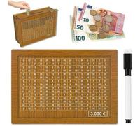 Tirelire en Bois - Numérique - Réutilisable - Compteur - Objectif d'épargne