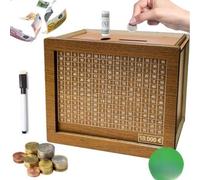 Tirelire en bois pour enfants | Tirelire écologique | Épargne à long terme pour petits et grands | Capacité maximale de 10 000 euros | Tirelire durable en bois | Idéale pour les garçons et les filles