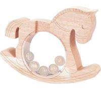 Tirelire en bois - Tirelire en forme de cheval - Boîte à monnaie - Boîte de rangement créative - Tirelire transparente à monter soi-même avec fenêtre, cadeau idéal pour un anniversaire ou un diplôme
