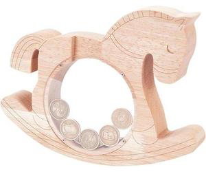 Tirelire en bois - Tirelire en forme de cheval - Boîte à monnaie - Boîte de rangement créative - Tirelire transparente à monter soi-même avec fenêtre, cadeau idéal pour un anniversaire ou un diplôme