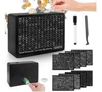 Tirelire en Bois - Tirelire Réutilisable - avec Stylo Effaçable et 8 Autocollants, pour Aider Les Enfants à Commencer à Economiser