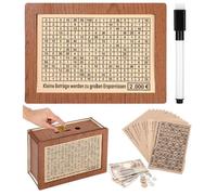 Tirelire en Bois, Tirelire réutilisable, Tirelire avec Compteur, Tirelire Enfant Adulte Réutilisable, avec Tirelire Objectif et