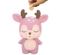 Tirelire en Forme De Cerf pour Enfants, 7,5 ''h en Plastique Incassable Mignon Cerfs Tirelires Cochon Décoration De Bureau Tirelire Enfant Tirelires en Forme De Cerfs Rose pour Filles Tout-Petits