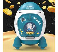 Tirelire en Forme De Fusée | Tirelire De Fusée Spatiale De Dessin Animé | Tirelire Fusée | Tirelire Fantaisie pour Enfant | Tirelire Spatiale avec Grand Espace | Pot D'économie d'argent avec Clé