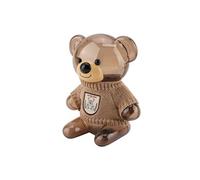 Tirelire en Forme Ours en Plastique Transparent - Couleur Crème