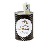 Tirelire en métal - Design boîte de Conserve - Motif : Caisse de Vacances - Diamètre : 8,6 cm - Hauteur : 12 cm
