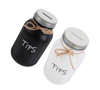 Tirelire en Verre 1000ml 2 Pièces Robinet pour Restaurants | Verre et Fer, Design Simple Créatif, Décorative, Aide L'garçon et Filles à Économiser, pour Shops