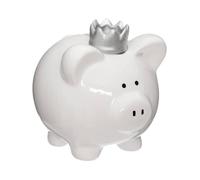 Tirelire enfant ""Cochon"" H14,8cm - Atmosphera createur d'interieur - Blanc