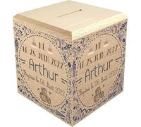 Tirelire Enfant en Bois - Tirelire personnalisée avec prénom - 100% fabriquée en France - Cadeau Noël bébé, Baptême, Cadeau de Naissance (Jouet Bleu)