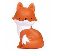 Tirelire enfant - A LITTLE LOVELY COMPANY - Renard - PVC sans BPA - 13x18,7x10,2 cm - Orange