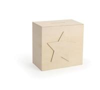 TIRELIRE ETOILE EN BOIS 100x100x60mm