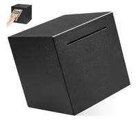 Tirelire Inouvrable Noire Acier Inoxydable, Tirelires Non Ouvrable Classique Noir 12x12cm, Coffre-Fort Monnaies Boîte Économies Pièces Billets Ouverture Doit Etre Cassée pour Adultes et Enfants