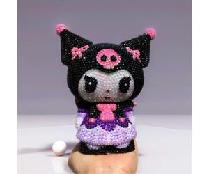 Tirelire Kuromi Hello Kitty pour enfants, kit de loisirs créatifs de peinture diamantée, packs de matériaux pour poupées en vinyle TZ010
