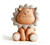 Tirelire Lion Enfant Résine Anti-Choc - Cadeau Anniversaire Noël Garçon Fille - Éducation Financière par Jeu Motif 3D Unique (Brun, L)