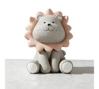 Tirelire Lion Enfant Résine Anti-Choc - Cadeau Anniversaire Noël Garçon Fille - Éducation Financière par Jeu Motif 3D Unique (Gris, L)