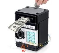 Tirelire numérique mini distributeur automatique de billets pour enfants de 3 à 5 ans et plus, tirelire sécurisée pour pièces