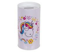 Tirelire originale en étain avec couvercle pour enfants qui peut également être utilisée comme pot à crayons pour enfants (blanc)