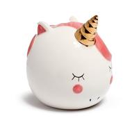 Tirelire Ouverte pour Enfants en céramique - Blanc - Licorne - Arc-en-Ciel enchanté