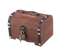 Tirelire, Petit Coffre au trésor Vintage en Bois Rustique pour pièces de Monnaie, Tirelire et Argent, boîte de Rangement pour Mariage, décoration d'intérieur