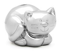 Tirelire pour enfant, argentée, élégante, en cadeau, chaton | Taille : 93x75x81mm | SKU: ZV6006060