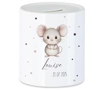 Tirelire pour enfant avec nom, personnalisable, motif animal, éléphant - Cadeau d'anniversaire pour fille et garçon, Noël, naissance et baptême - Tirelire en argent et exauceur de souhaits