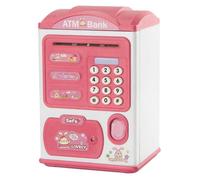 Tirelire pour enfants Verrouillage automatique par mot de passe Tirelire électrique Cash & Coins Saving Bank ATM Machine Paper Rose