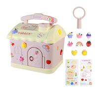 Tirelire pour Filles - Tirelire Enfants avec oite Economie Originale pour Filles, Boite Argent Rose en Forme de Maison avec Autocollants DIY, Rentrée Scolaire, Cadeaux d'anniversaire Noël