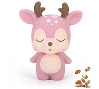 Tirelire pour filles, tirelire pour enfants - Mignon cerf - Tirelire en plastique rose pour décoration de chambre à coucher, salon, table, maison
