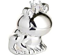Tirelire « Prince grenouille » - Cadeau en argent - Argenté - Résistante à l'oxydation - 9 cm de haut