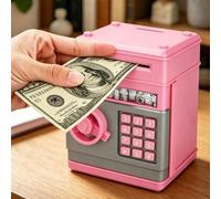 Tirelire rose, boîte de rangement pour pièces, boîte à monnaie en forme de distributeur automatique, design unique, mini boîte d'épargne en forme de distributeur automatique, cadeau, argent de mode, b