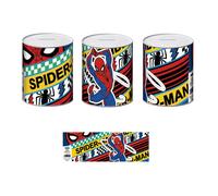 ARDITEX Marvel-Spiderman SM15600 Tirelire en métal 10 x 10 x 12 cm